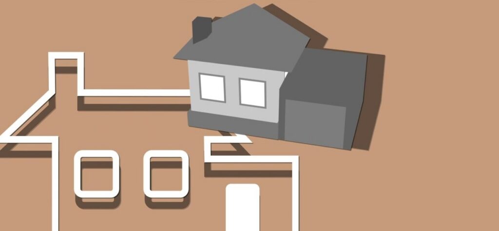 Illustration of house for private property representing concept of investing in purchase of real estate