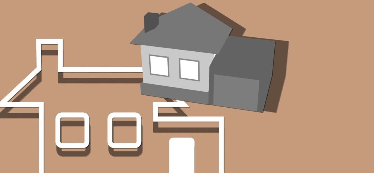 Illustration of house for private property representing concept of investing in purchase of real estate